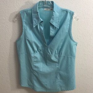 Cato Sleeveless Top Aqua Medium